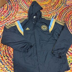 adidas Philadelphia Union Navy Performance Hooded Soccer Jacket